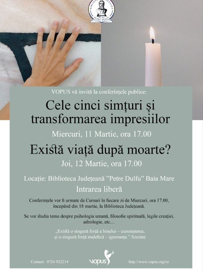Cele cinci simțuri și transformarea impresiilor – 11-03-2020