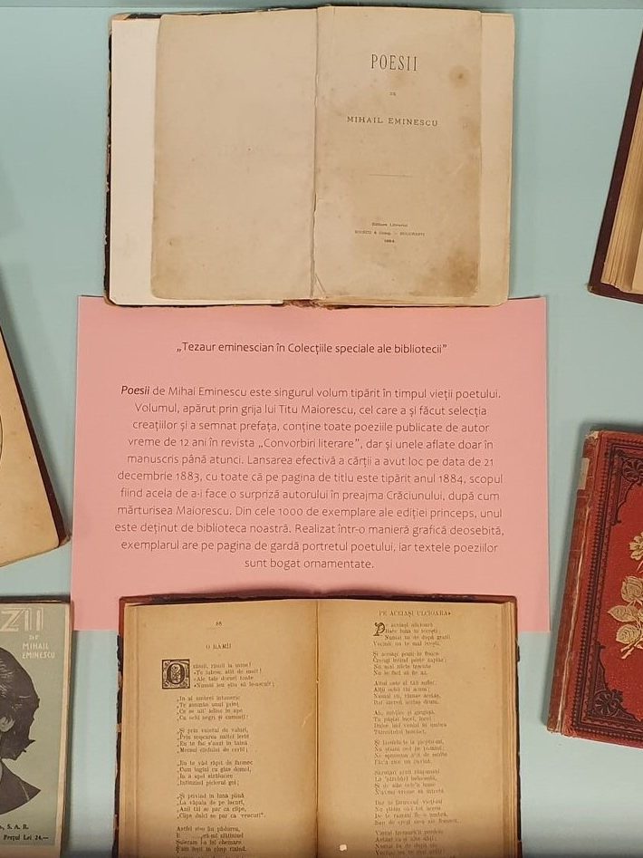 „Tezaur eminescian în Colecțiile speciale ale bibliotecii”