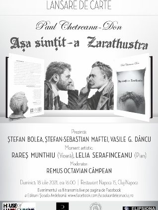 Așa simțit-a Zarathustra, de Paul Chetreanu Don – Afis lansare de carte 18 iulie 2021