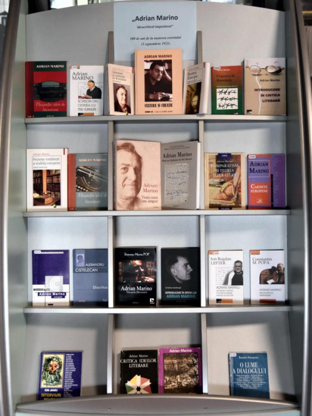 Expoziție de carte – Adrian Marino, 100 de ani de la nașterea eseistului, criticului Adrian Marino (5 septembrie 1921)