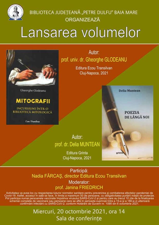 Lansare de carte la BJPD Gheorghe Glodeanu si Delia Muntean 20 octombrie 2021