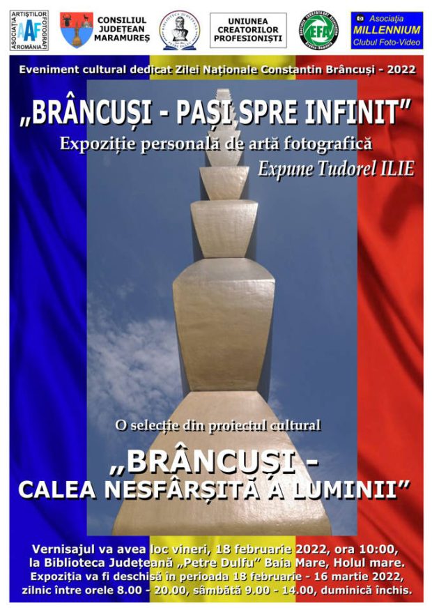 Expozitie Brancusi – PASI SPRE INFINIT – afis 18 februarie 2022