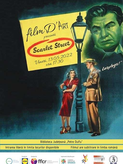Scarlet Street – proiecție de film la biblioteca județeană, 13-05-2022