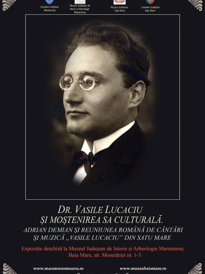Afiș Vernisaj Dr. Vasile Lucaciu și moștenirea sa culturală 28-07-2022