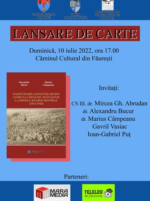 Participarea românilor din Copalnic-Mănăștur la Primul Război Mondial – Afiș 10-07-2022