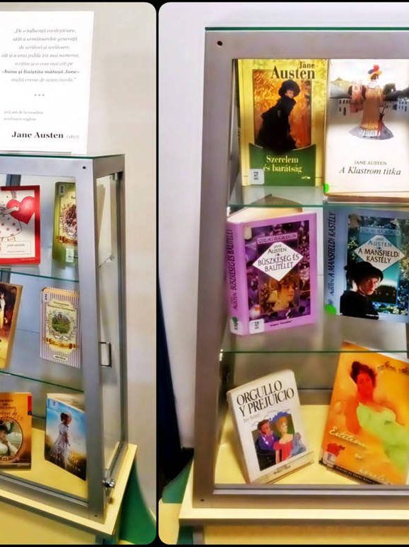 Vitrină de carte – Jane Austen, 205 ani de la moarte – BJPD 18 iulie 2022