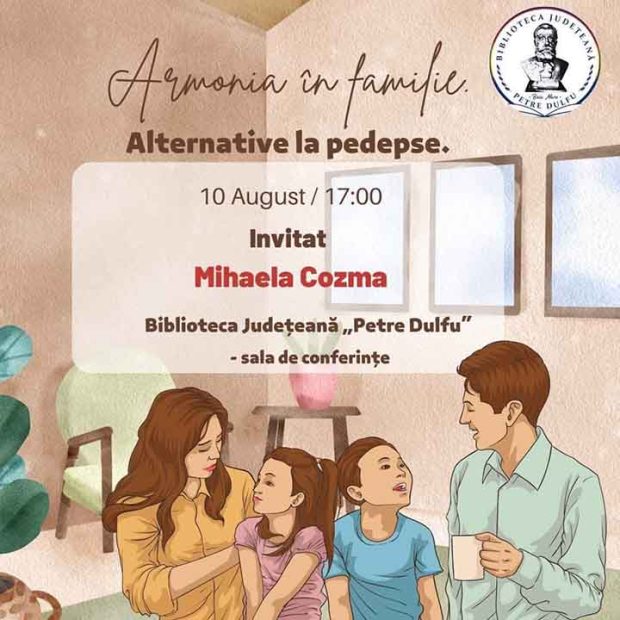 Afiș Armonia în familie – alternative la pedepse, BJPD 10-08-22