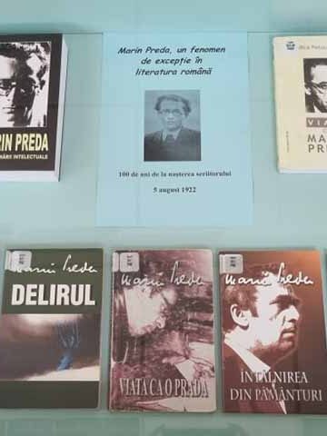 Vitrină de carte la BJPD, Marin Preda, n. 5 august 1922