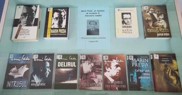 Vitrină de carte la BJPD, Marin Preda, n. 5 august 1922