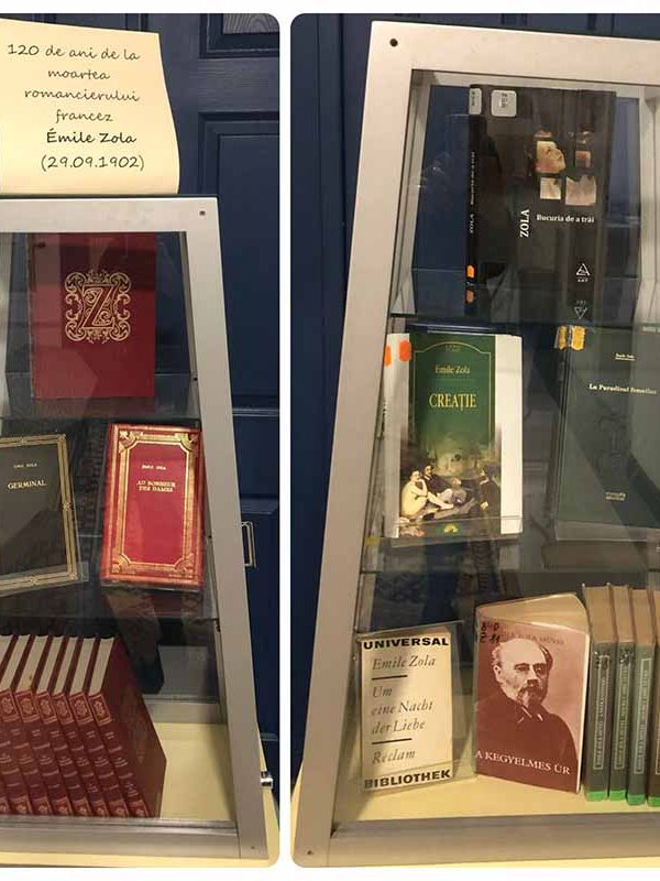 Vitrină de carte la BJPD – Émile Zola (29 septembrie 1902)