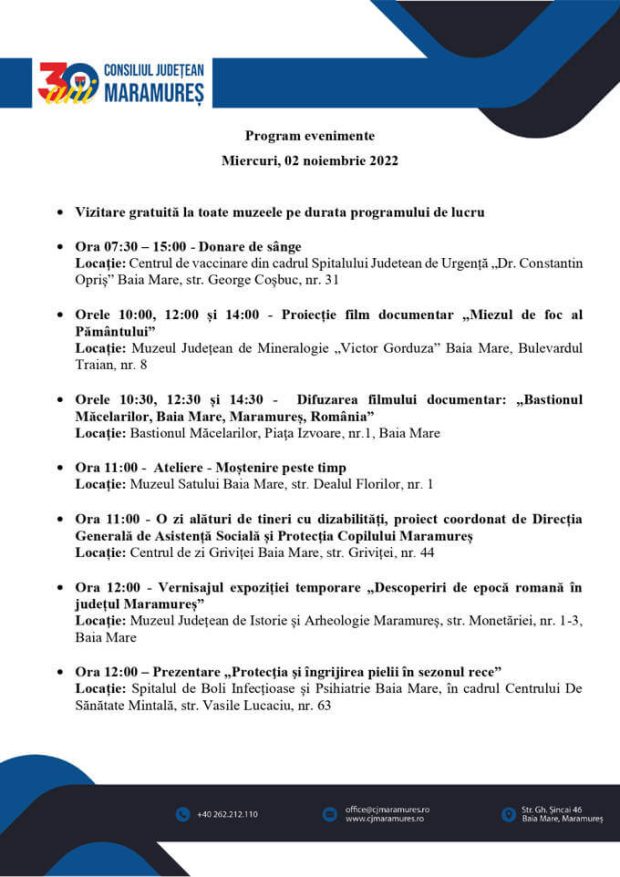 CJ Maramureș – 30 de ani – 2 noiembrie 2022