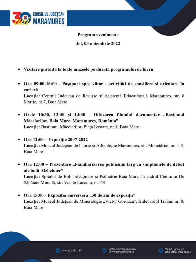 CJ Maramureș – 30 de ani – 3 noiembrie 2022
