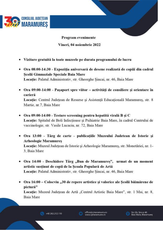 CJ Maramureș – 30 de ani – 4 noiembrie 2022