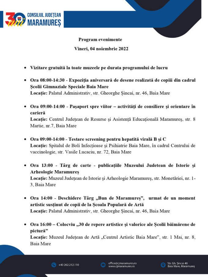 CJ Maramureș – 30 de ani – 4 noiembrie 2022