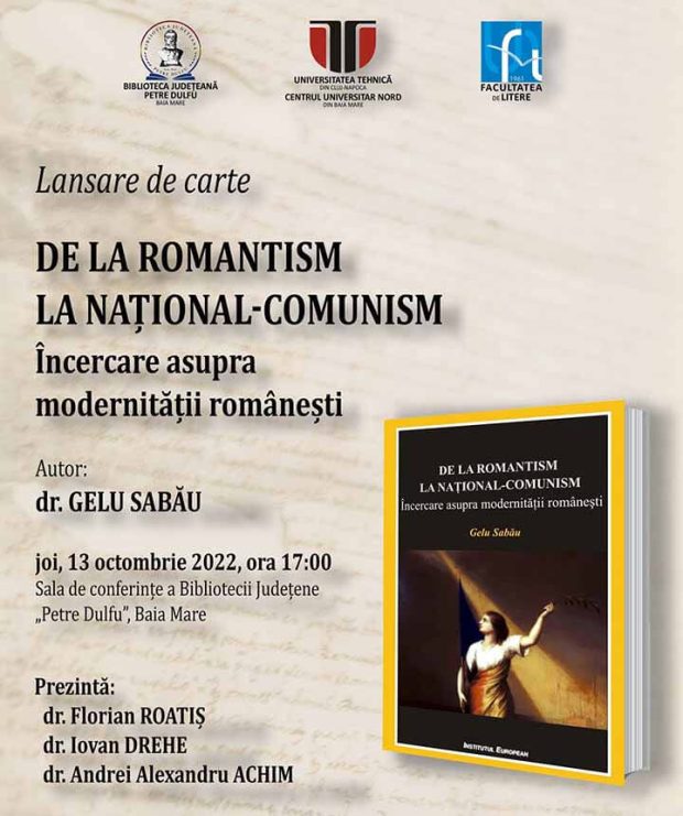 Lansare carte De la romantism la național-comunism, autor Gelu Sabău – BJPD 13-10-22