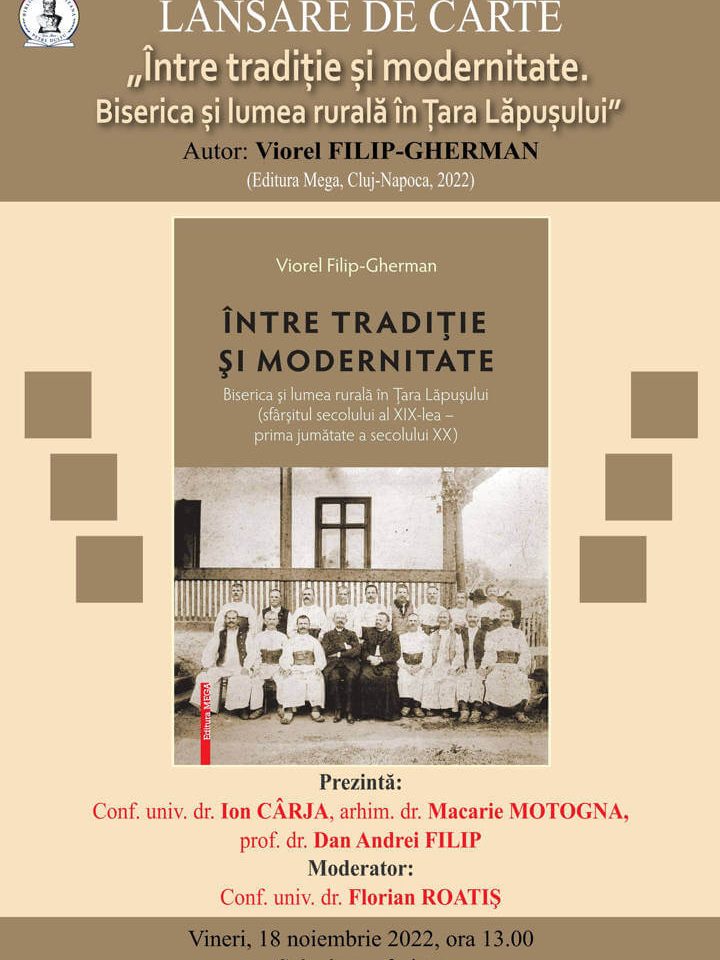 Afis lansare carte Filip Gherman – Intre traditie si modernitate – BJPD 18-11-22