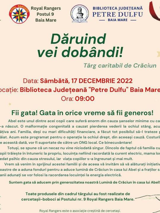 Afis Târg caritabil BJPD 17-12-22