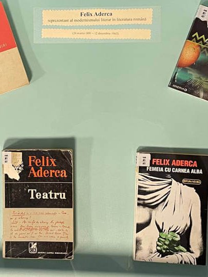 Vitrină de carte scriitorul Felix Aderca (26 martie 1891 – 12 decembrie 1962) la BJPD 12-12-2022