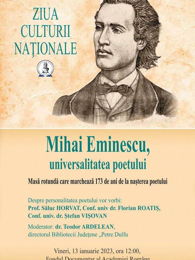 Afis MIHAI EMINESCU – universalitatea poetului 15-01-2023