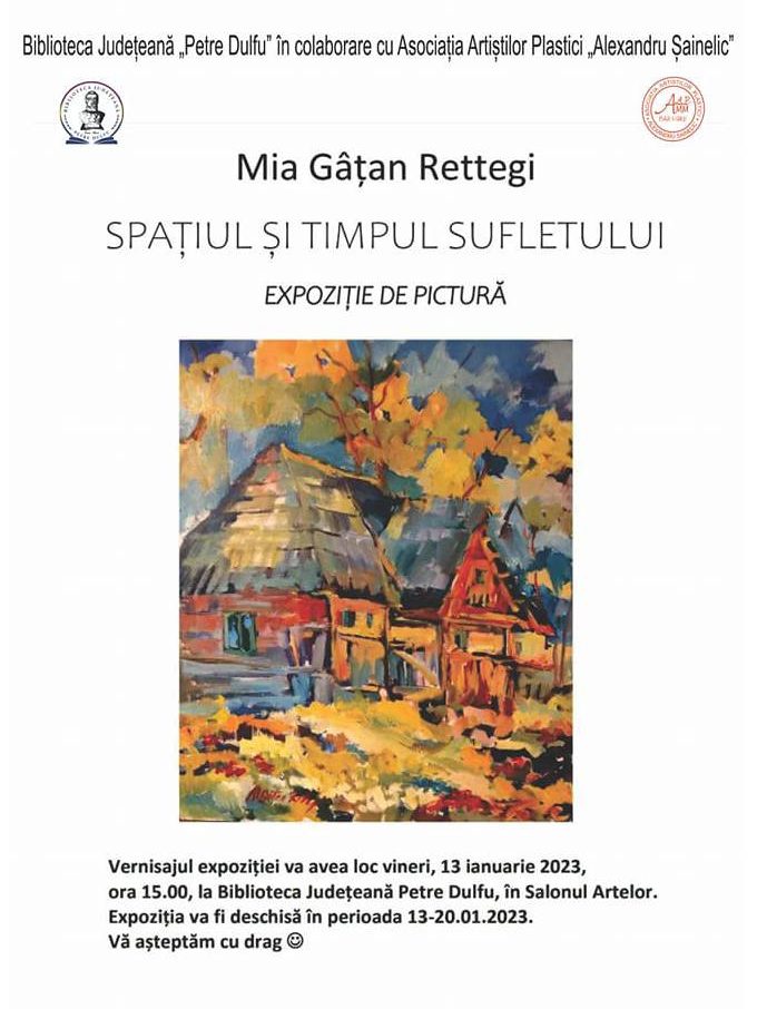 Expoziție de pictură – artista Mia Gâțan Rettegi 13-20-01-23 la BJPD