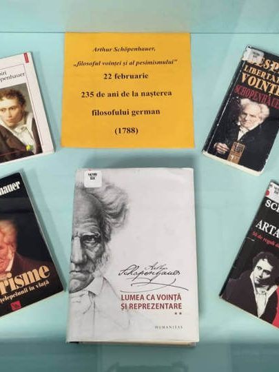 235 de ani de la nașterea filosofului Arthur Schöpenhauer – Vitrină de carte la BJPD-22-02-23