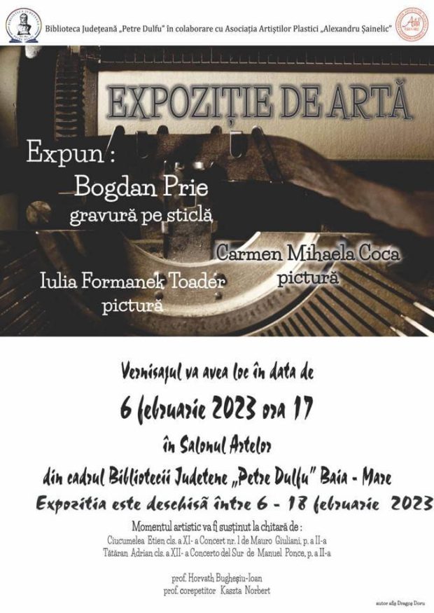 Afis Expozitia de Artă – AAP la BJPD -06-02-2023