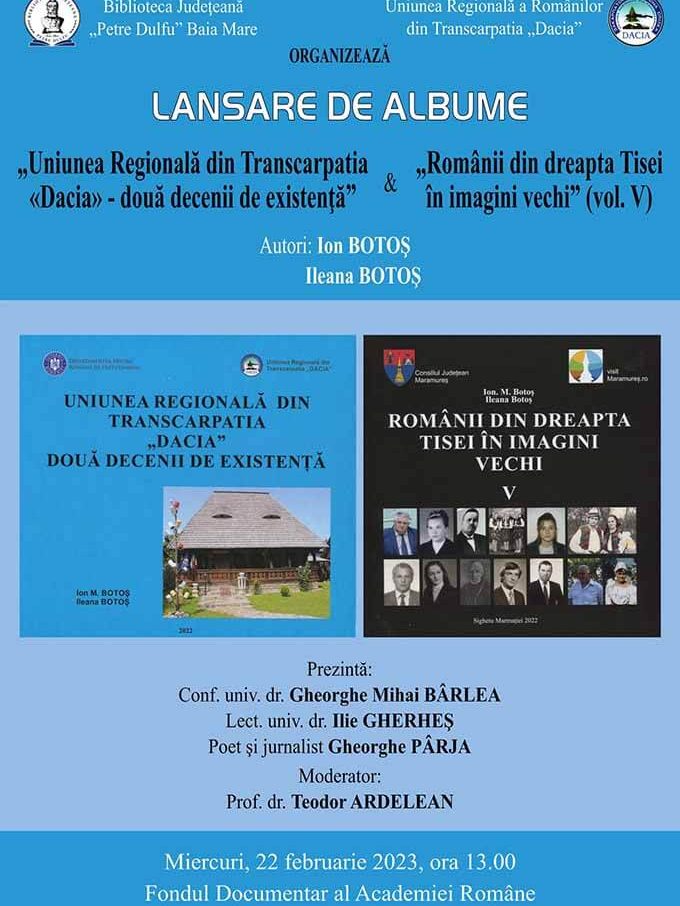Lansare albume „Românii din dreapta Tisei în imagini vechi” la BJPD 22-02-23