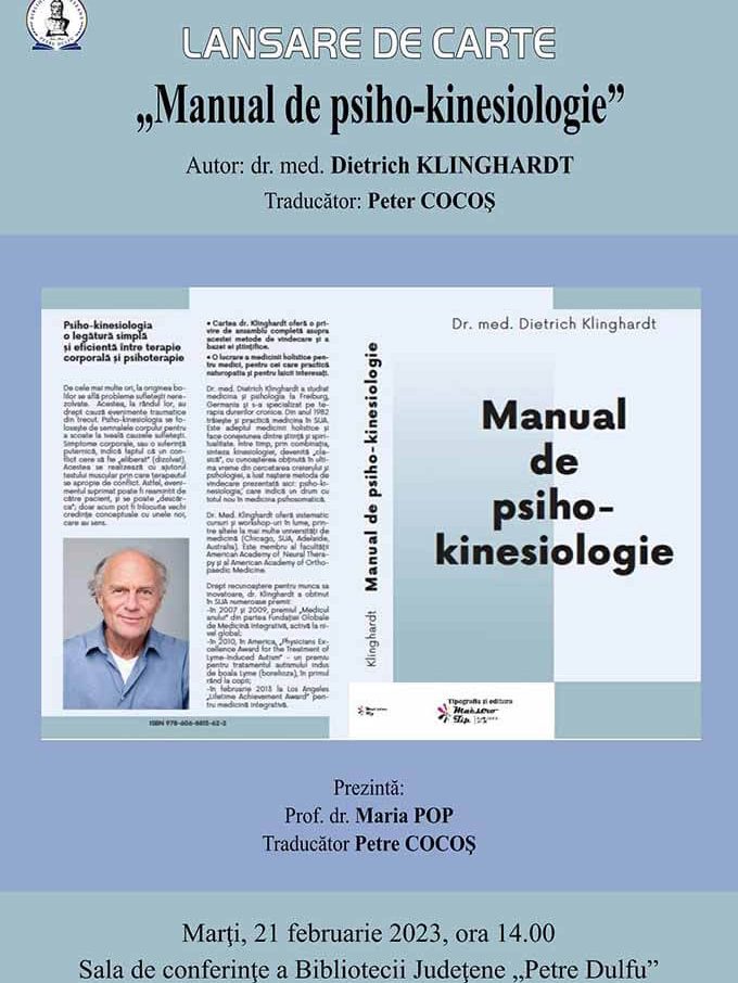 Lansare de carte Manual de psiho-kinesiologie la BJPD 21-02-23