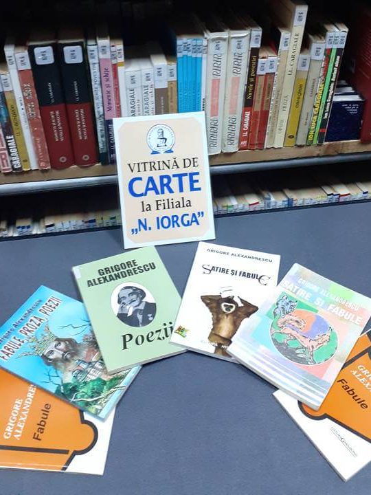Vitrină de carte „Poetul şi fabulistul Grigore Alexandrescu” la Filiala Iorga 14-02-23