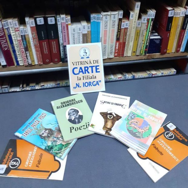 Vitrină de carte „Poetul şi fabulistul Grigore Alexandrescu” la Filiala Iorga 14-02-23