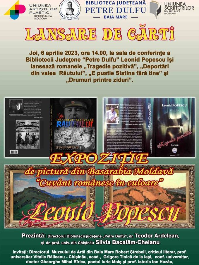 Afis Lansare carte Leonid Popescu – BJPD 6 aprilie 2023