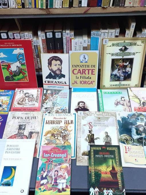 Expoziţie de carte „Ion Creangă – 186 de ani de la naștere” la Filiala Iorga BJPD 01-03-23