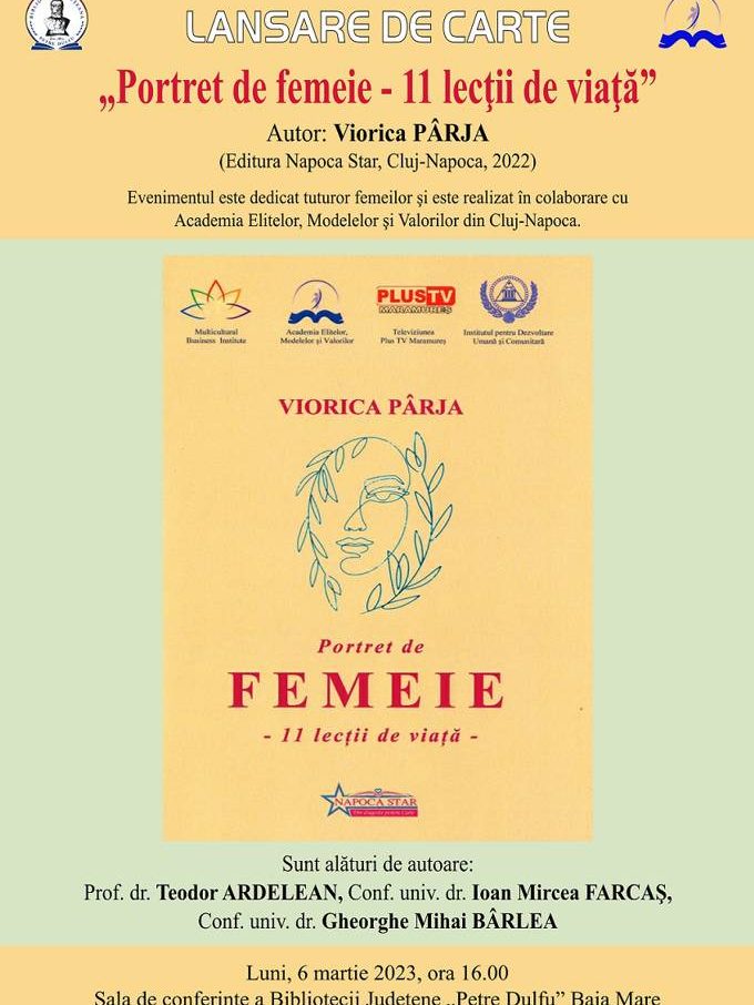 Lansare de carte „Portret de Femeie – 11 lecții de viață”, de Viorica Pârja – BJPD-06-03-23