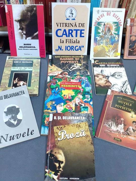 Barbu Ștefănescu Delavrancea – 165 ani – Vitrină de carte la Filiala Iorga BJPD-11-04-23