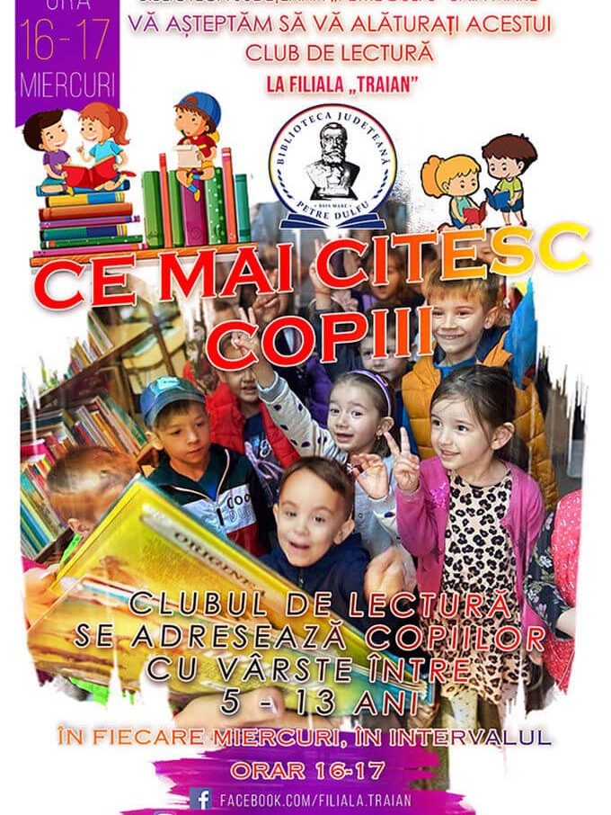 Afis Club de lectura la Filiala Traian 2023