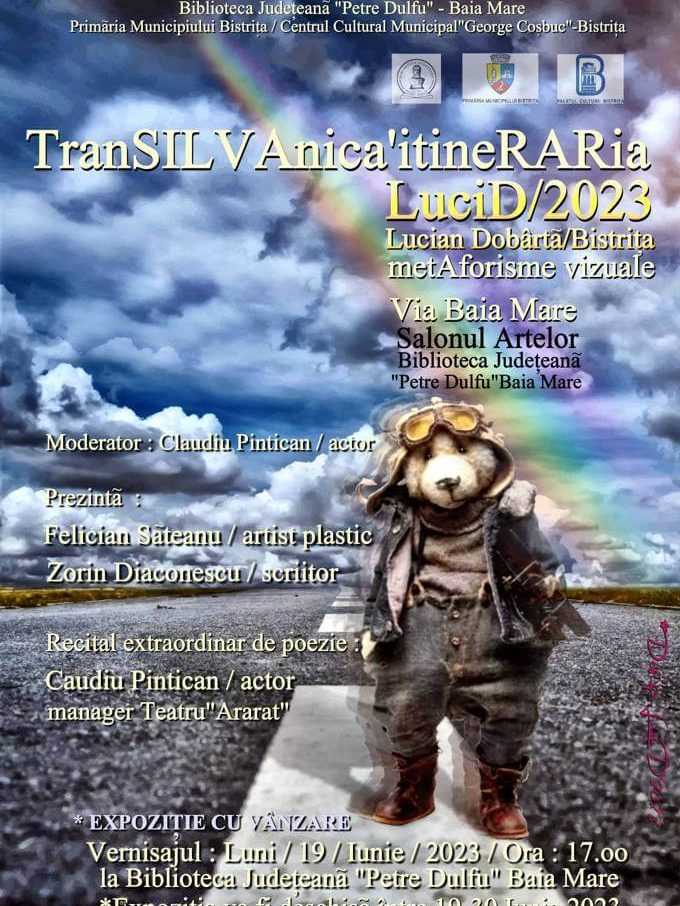 Afis Expoziția de fotogafie Lucian Dobârtă – TranSILVAnica’itineRARia, BJPD 19-06-23