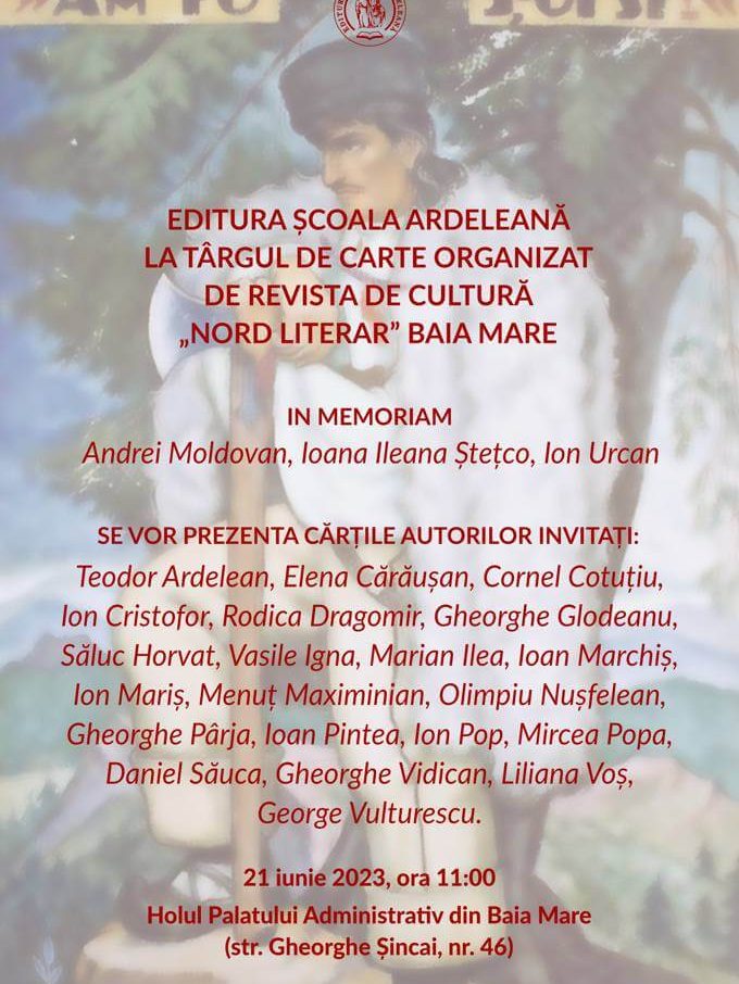 Editura Școala Ardeleană la Zilele Revistei de Cultură „Nord Literar” 21 iunie 2023