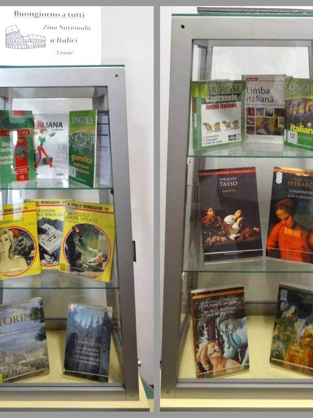 Ziua Națională a Italiei – Vitrină de carte la Compartimentul Multiculturalia – BJPD 05-06-23