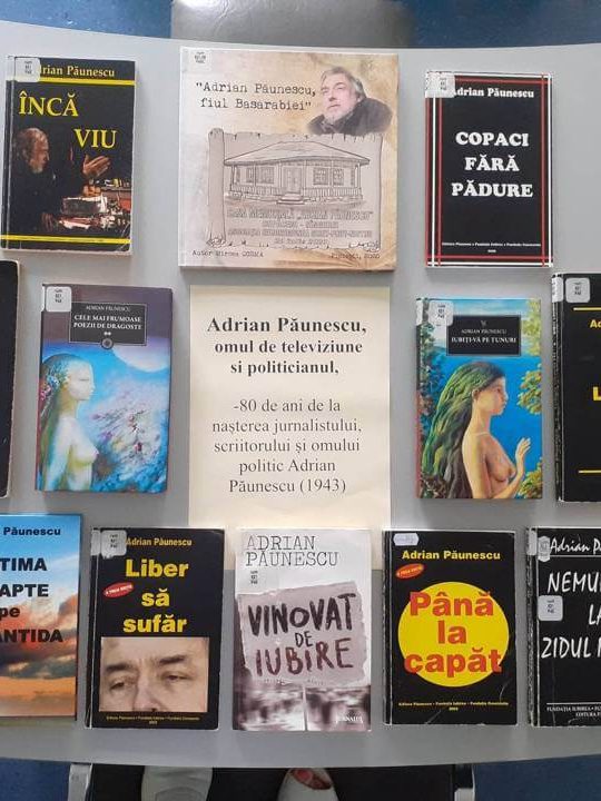 80 de ani de la nașterea lui Adrian Păunescu – Expoziție de carte la BJPD 20-07-23