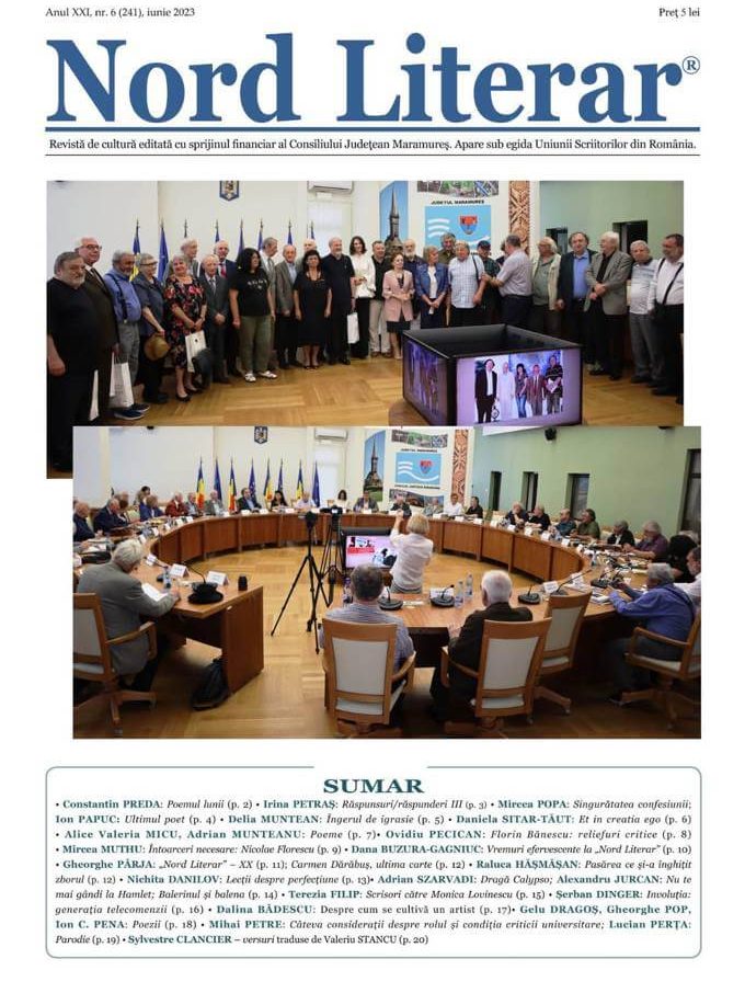 Iunie – ediţie aniversară a Revistei de Cultură Nord Literar – Sursa CJ Maramures -Facebook