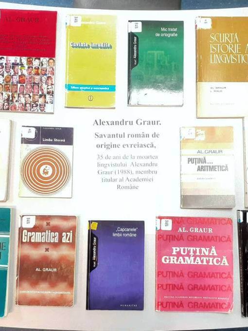 Vitrină de carte – 35 de ani de la moartea lingvistului Alexandru Graur – BJPD-10-07-23
