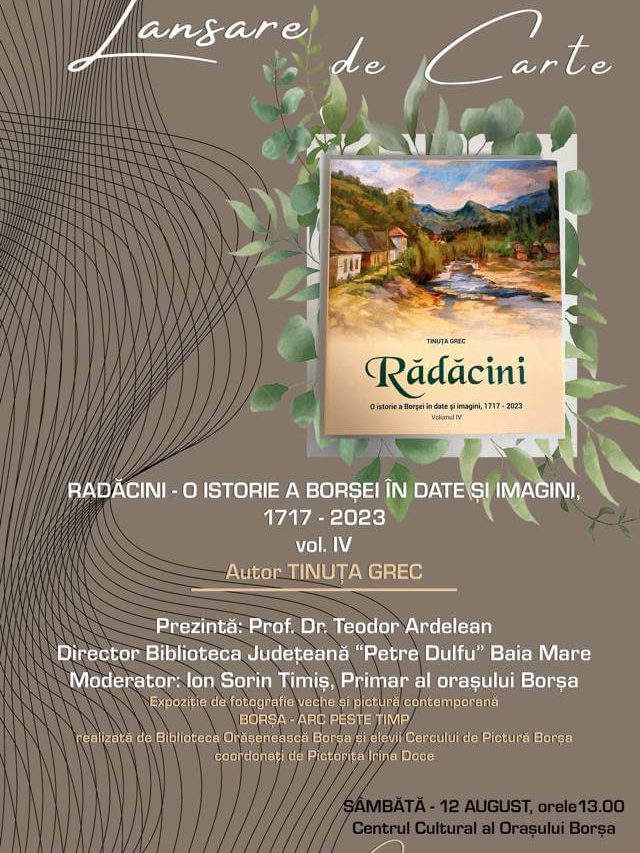 Afis Lansare de carte Tinuta Grec – Radacini, vol-IV, 12-04-2023