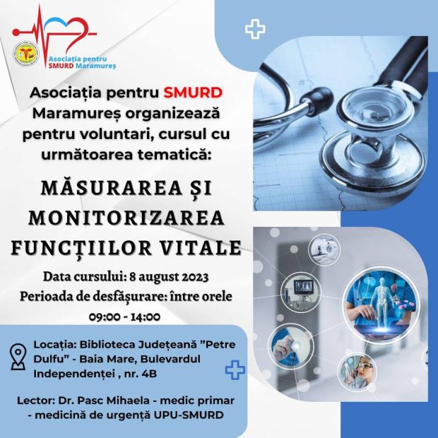 Afis curs voluntari SMURD – 8 august 2023