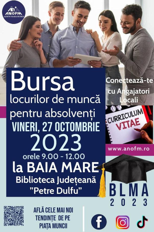Afis Bursa locurilor de munca pt absolventi, BJPD-27-10-2023