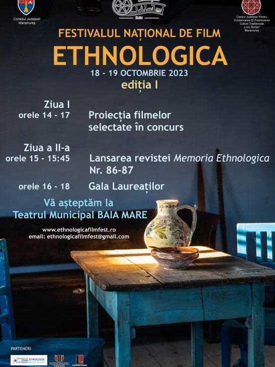 Afiș „Ethnologica Film Fest” editia I, 18-19 octombrie 2023 – Sursa Centrul Judeţean „Liviu Borlan” Maramureș