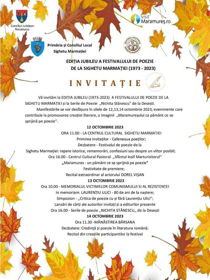 Festival Internațional de Poezie 2023 – Centrul Cultural Pastoral Sf Iosif Mărturisitorul, Sighet