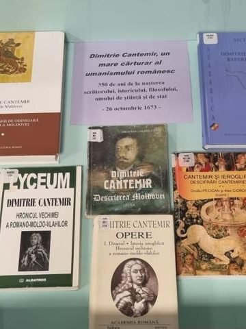 Vitrină de carte – 350 de ani de la naşterea lui Dimitrie Cantemir – BJPD 27-10-2023