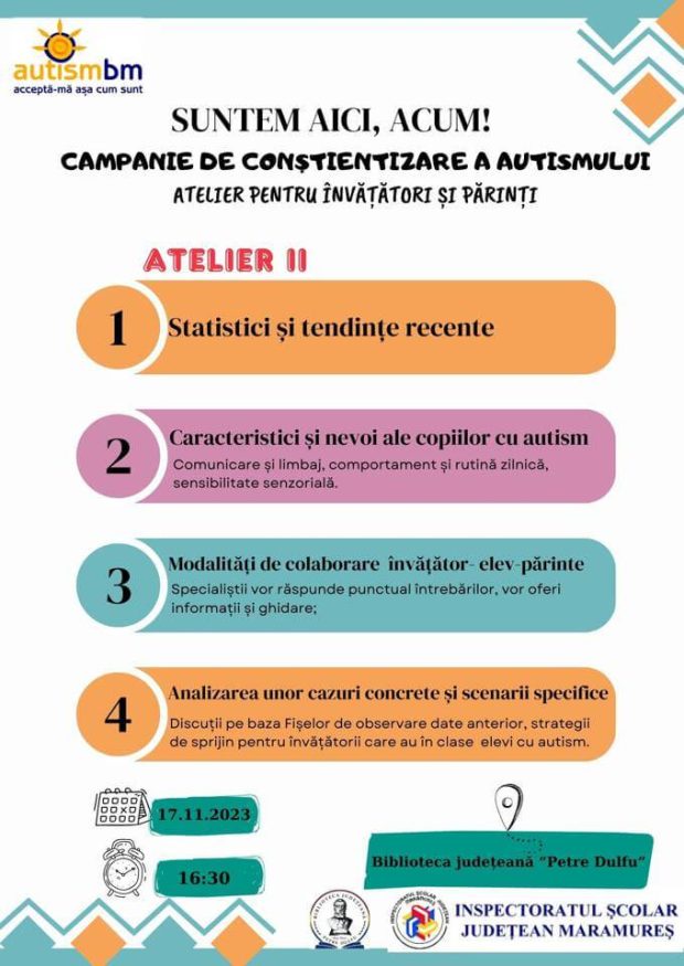 Afis Campanie constientizare autism II – BJPD 17-11-2023