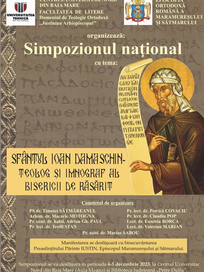 Sfântul Ioan Damaschin – teolog și imnograf al Bisericii de Răsărit, 4-5 dec 2023