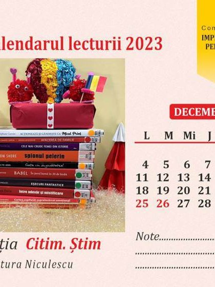 Calendarul lecturii, luna DECEMBRIE – Colecția Citim, Știm – BJPD 10-12-2023-2